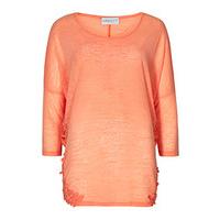 Coral Daisy Crochet Long Sleeved Top