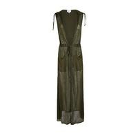 COSMO - Khaki Green Mesh Maxi Kaftan