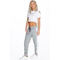 Contrast Stripe Sweat Joggers - grey