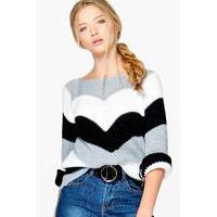 contrast striped jumper black