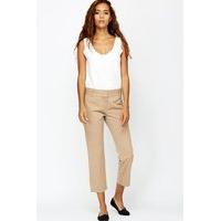 Cotton Blend Cropped Trousers