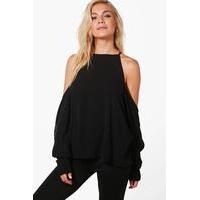 Cold Shoulder Shirt - black