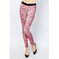 Coloured Leopard Print Elastic Leggings