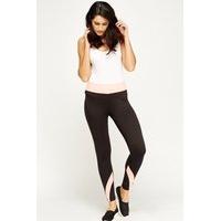 colour block elasticated gym leggings