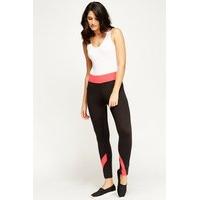 colour block elasticated gym leggings