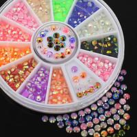 Colorful Fluorescent 3D Nail Art Glitters DIY Decal Nail Art Stips Stickers Wheel