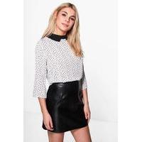 Contrast Collar Shirt - white