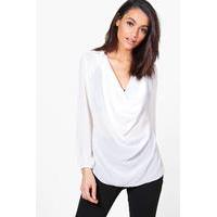 Cowl Neck Shirt - cream