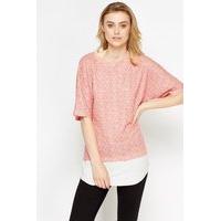 Contrast Hem Woven Top