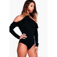 Cold Shoulder Bodysuit - black