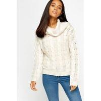 Cowl Neck Speckled Jumper