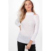 cold shoulder jumper cream