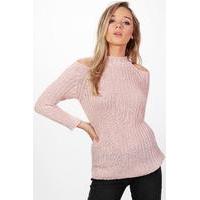 cold shoulder jumper blush