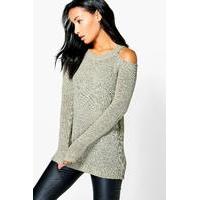 Cold Shoulder Jumper - moss