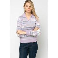 Collared Stripe Knit Pullover