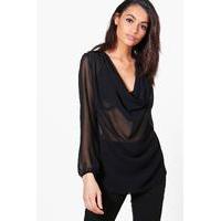 cowl neck shirt black