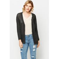 Contrast Elbow Patch Zip Front Cardigan