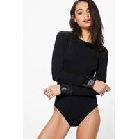 Collar and Cuff Bodysuit - black