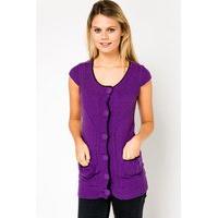 Contrast Trim Sleeveless Cardigan