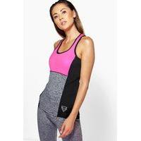 colour block performance running vest pink