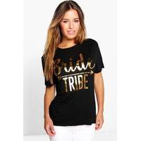 Corine \'Bride Tribe\' Slogan Tee - black