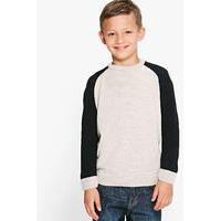 Contrast Knitted Jumper - stone