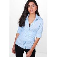 Corset Tailored Shirt - blue