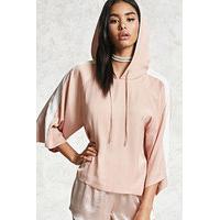 contemporary satin hooded top