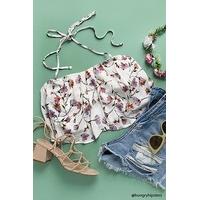 Contemporary Floral Halter Top