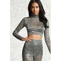 contemporary metallic crop top