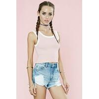 Contrast-Trim Jumper Crop Top