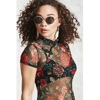 Contemporary Floral Mesh Bodysuit