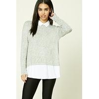 collared marled knit top