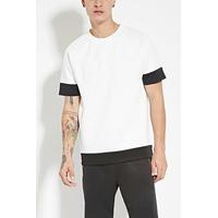 Contrast-Trim Scuba Knit Tee