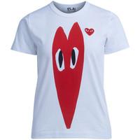 Comme Des Garcons T-shirt bianca con cuore rosso women\'s T shirt in white