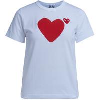 Comme Des Garcons T-shirt bianca doppio cuore rosso women\'s T shirt in white