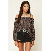 Contemporary Floral Peasant Top