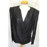 Collage Size 12 Black Wrap-over Style Top