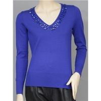 Cobalt blue V neck merino wool jumper by Liz Claiborne Size XS (US sizing)