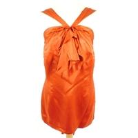 Coast Size 14 Orange Silk Sleeveless Top