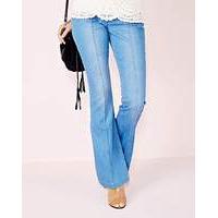 cotton kick flare jean short