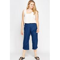 Cotton Blend Cropped Trousers