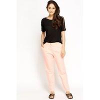 Cotton Blend Neon Pink Trousers