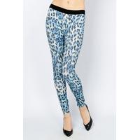 coloured leopard print elastic leggings