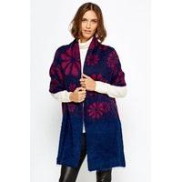 Contrast Flower Scarf Poncho