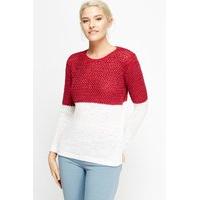 Colour Block Mix Knit Jumper