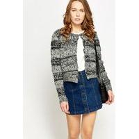 Contrast Chunky Knit Cardigan