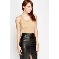 Contrast Metallic Vest Top