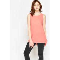 Coral Dip Hem Shell Top