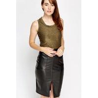 Contrast Metallic Vest Top